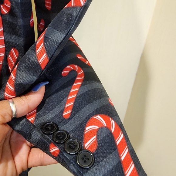 Ugly Christmas Blazer For Men Light Up Eith Candy Cane Slim Fit size M - Picture 9 of 9